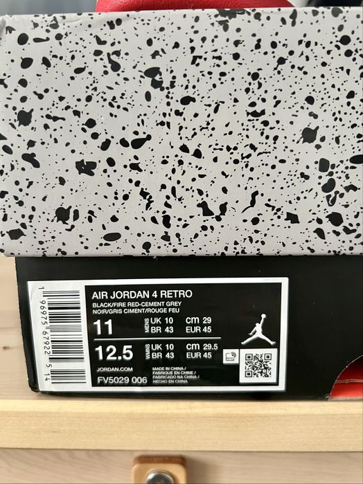 Оригінал Nike Jordan 4 Retro Bred Reimagined FV5029-006
