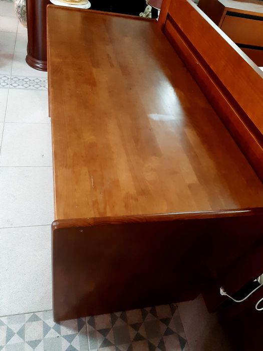 Secretária pinho mel maciça com cadeira