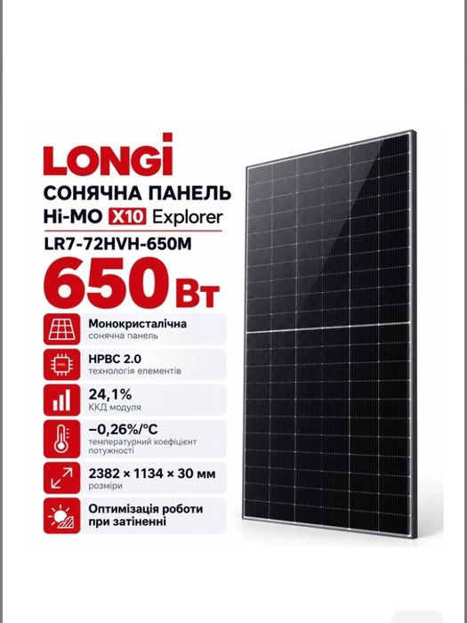 Сонячні панелі Longi Hi-MO x10