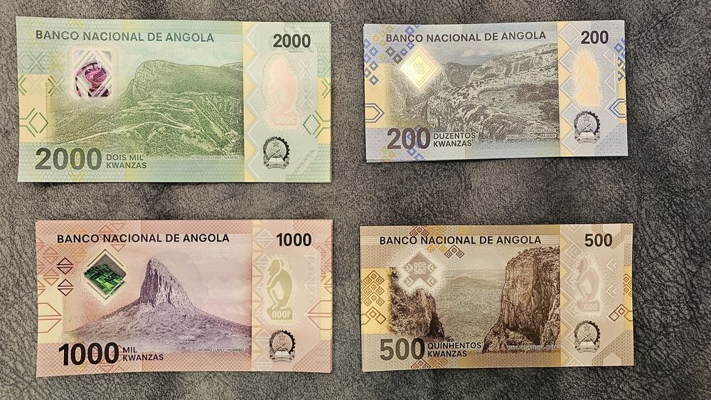 Банкноти,  Ангола 200, 500, 1000 та 2000 кванза 2020 року. Нові