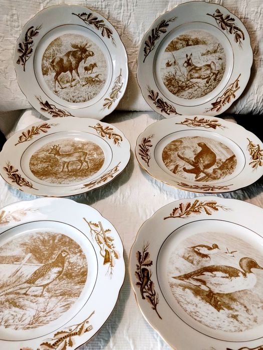 Unikatowy Serwis Myśliwski - Porcelana Ćmielów zastawa obiadowa HUNTER