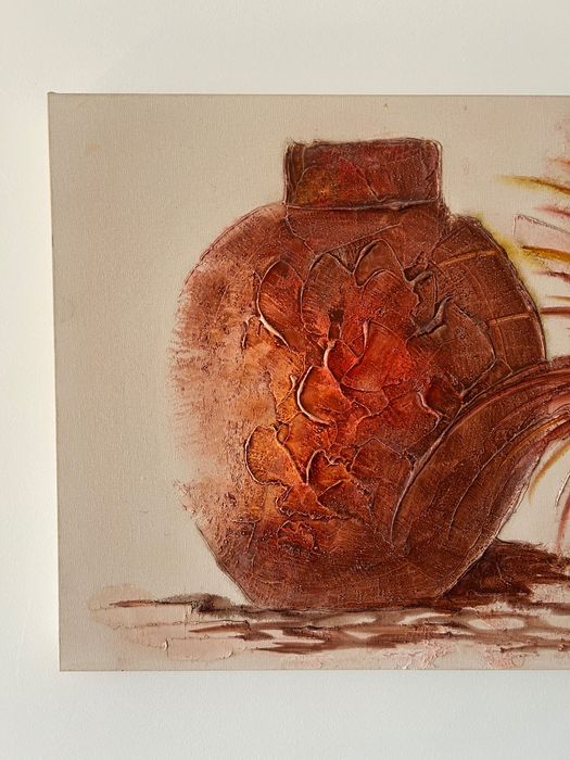 Quadro Pintura Sobre Tela "Dois Vasos" 100x55cm! (Artista Valverde)