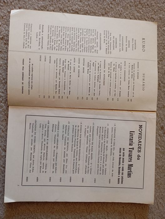 Rumo ,revista de problemas actuais,outubro de 1959