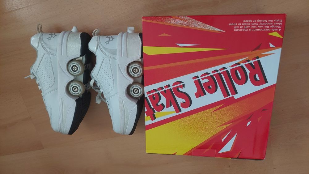 Sapatilhas com rodas retráctil