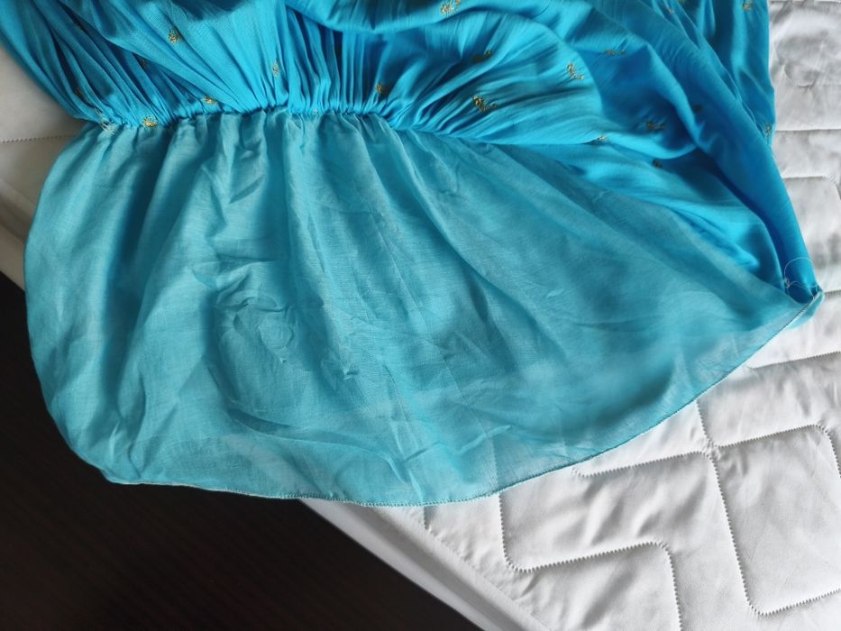 Vestido maxi turquesa