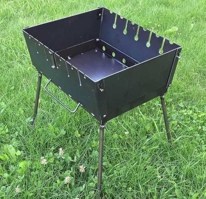 ‼️ Розкладний мангал 3️⃣мм на 6 шампурів +6 шампурів з метал. ручкою