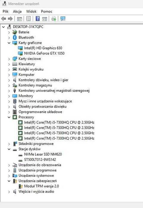Laptop do gier Lenovo Legion - Intel i5 | NVIDIA | SSD | Windows 11