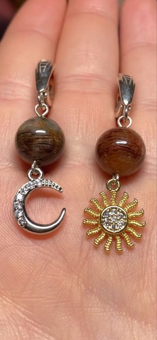 Фантасичні срібні сережки з Фантомним Кварцем