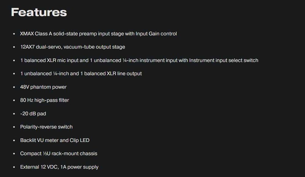 PreSonus® TubePre V2 - Pré-amplificador de tubo compacto