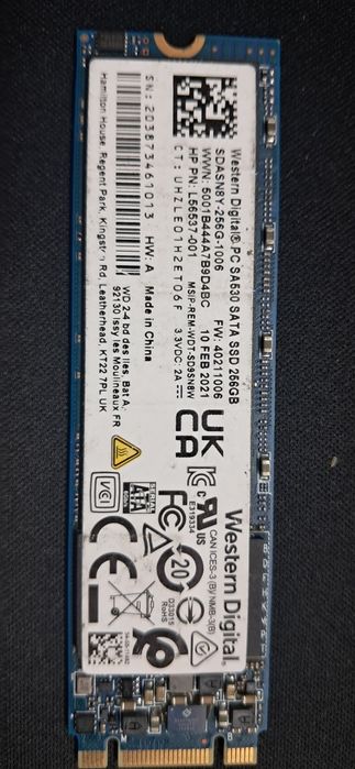 Disco SSD sata m2 256 GB