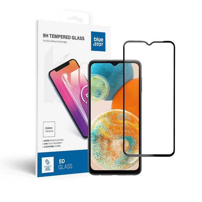 Szkło hartowane do Samsung Galaxy A23 5G (full glue / case friendly) Blue Star 5D czarne