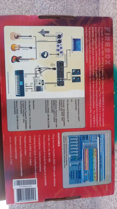 Presonus Firebox 24bit/96k 6 inputs, 10 outputs com Cubase LE software