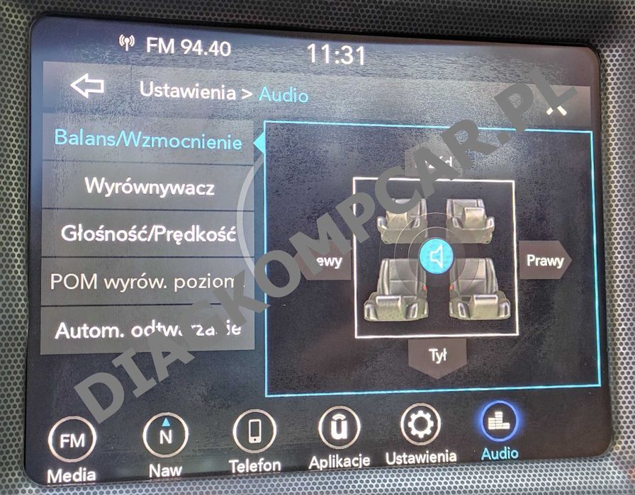 Polskie Menu Uconnect Chrysler Dodge Jeep Maserati