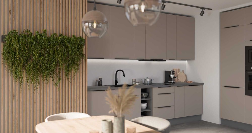 Zestaw mebli ARIA Sandgrau 300 cm. SZYBKA WYSYŁKA . Kupno na szafki