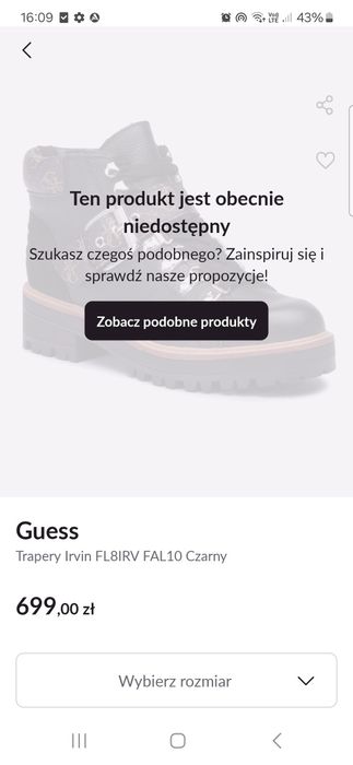 Buty botki sztyblety Guess roz 40