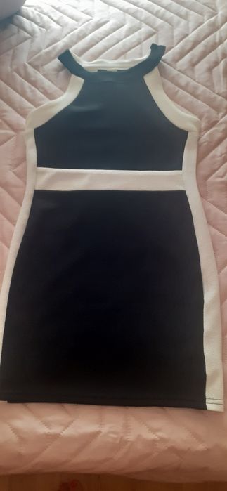 Vestido menina preto/ branco 8 anos
