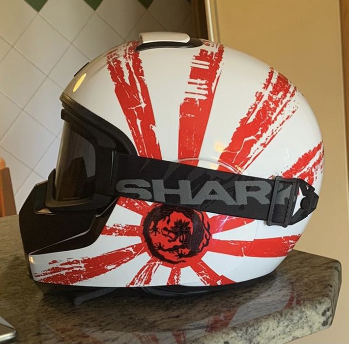 Capacetes Arai Shark Vancore lentes e mascara