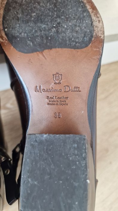 Botim bota salto antik perfurado Massimo Dutti