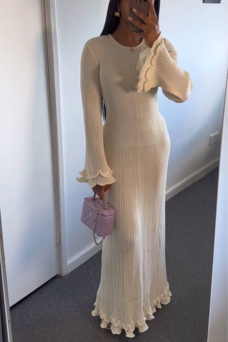 Плаття для фотосесії вагітної, вʼязана ніжна сукня