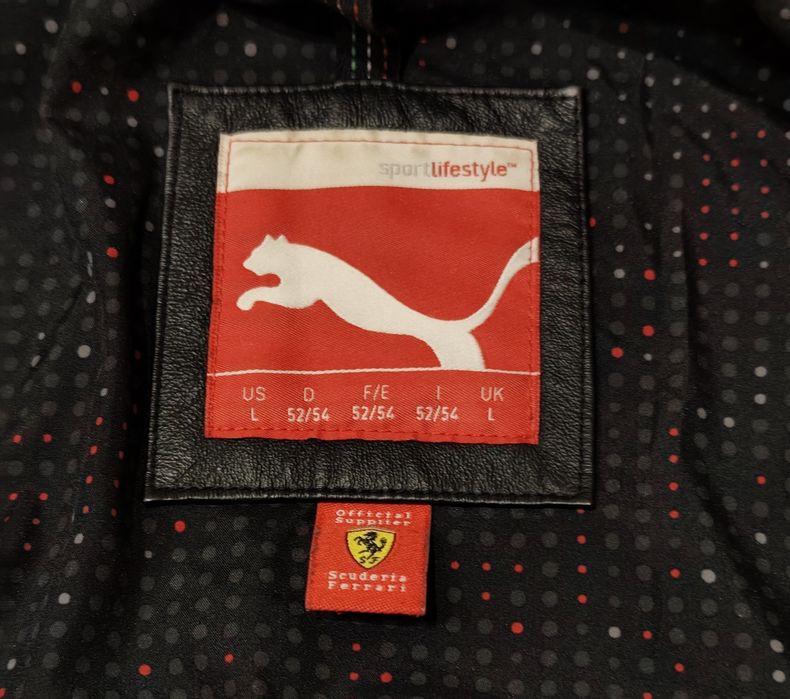 Kurtka męska Puma Ferrari - 100% Skóra Naturalna  r. L / Stan Idealny!