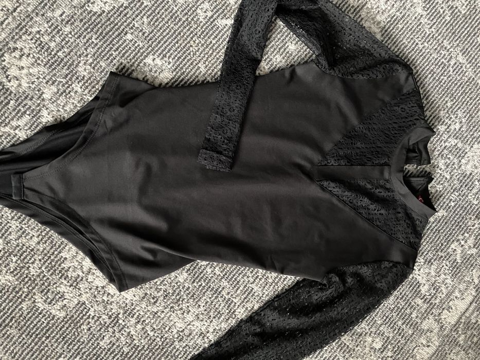Czarne koronkowe body damskie S