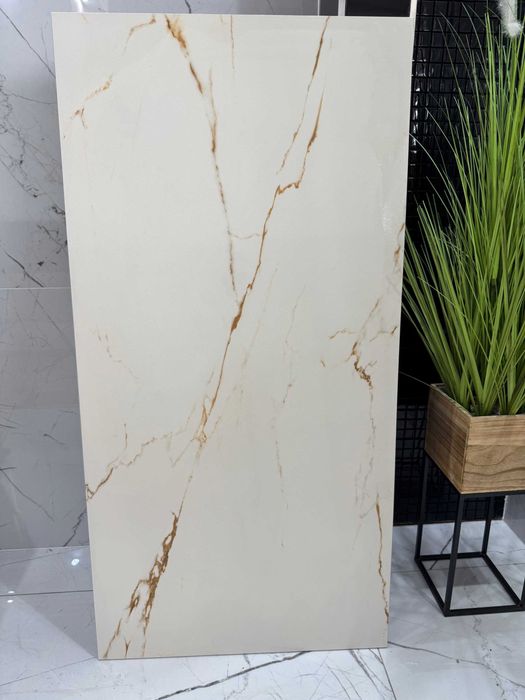 Gres 120x60 biały marmur złote żyły półmat Calacatta SUPER CENA