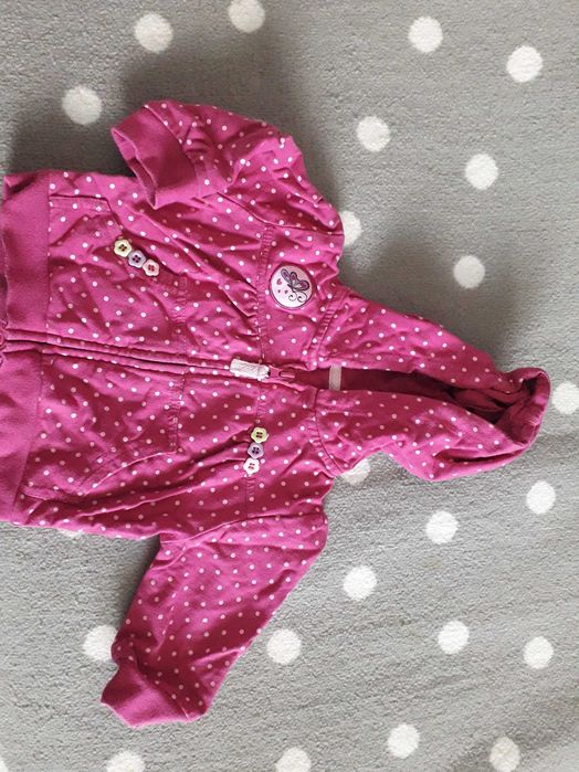 Bluza dresowa z kapturem w kropeczki 68