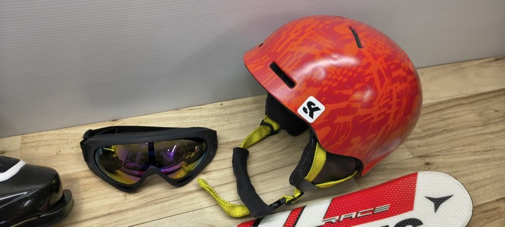 Komplet narty ATOMIC 110 cm Buty roz 32 Kask Gogle Kijki