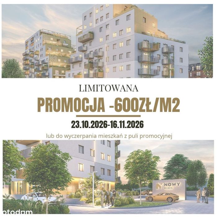 Promocja Tylko Do 16.11.2026R. 2 Pokoje, Balkon, Nowy Reden II