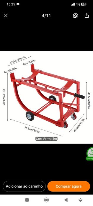 Carrinho porta-bidões