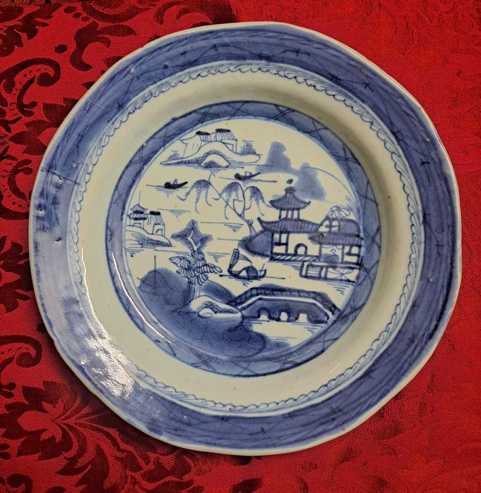 Prato China azul antigo