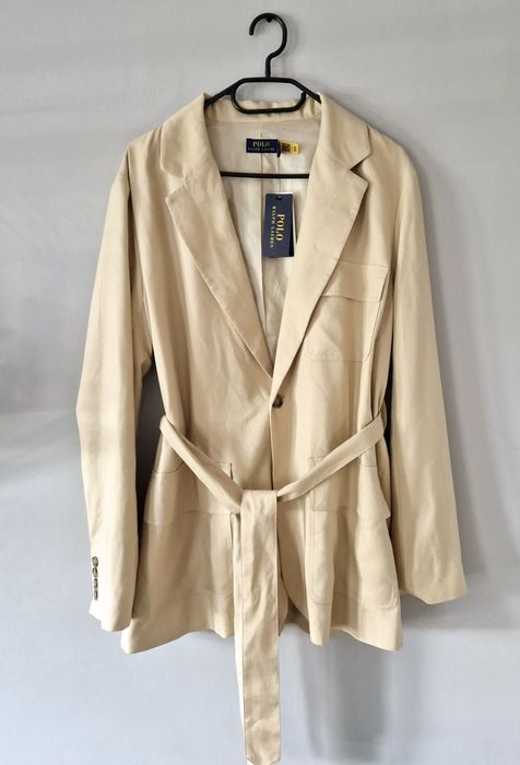 Zjawiskowa marynarka damska wiązana  blezer Polo Ralph Lauren s/36 jed