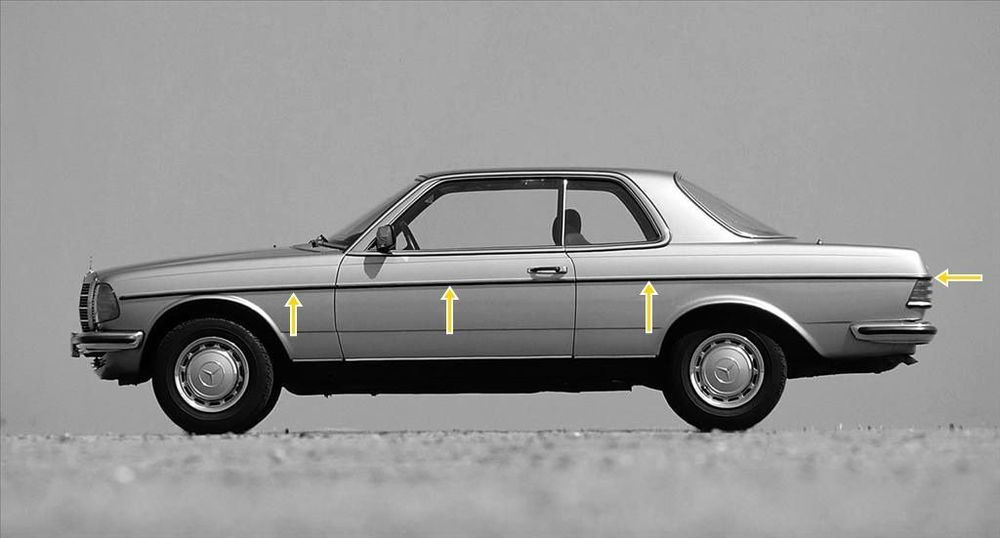 nowe listwy mercedes 123 coupe c123 w123