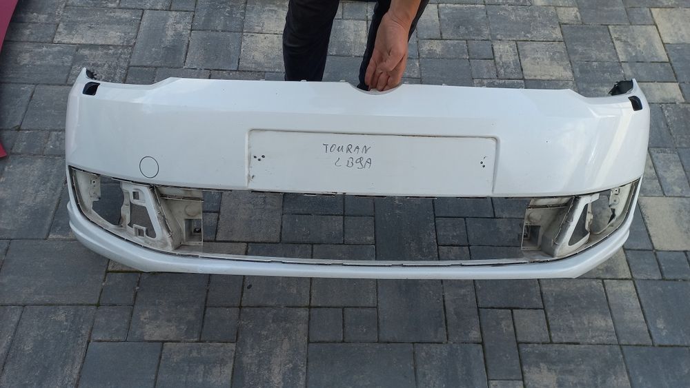 Vw touran 10-15  zderzak 1t0 przód przedni bialy lb9a spryski spryskiw
