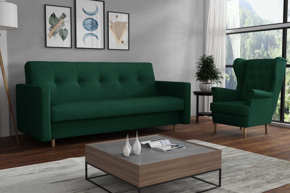 Zestaw komplet wypoczynkowy Wersalka Nadia i Fotel Uszak. Kanapa, sofa