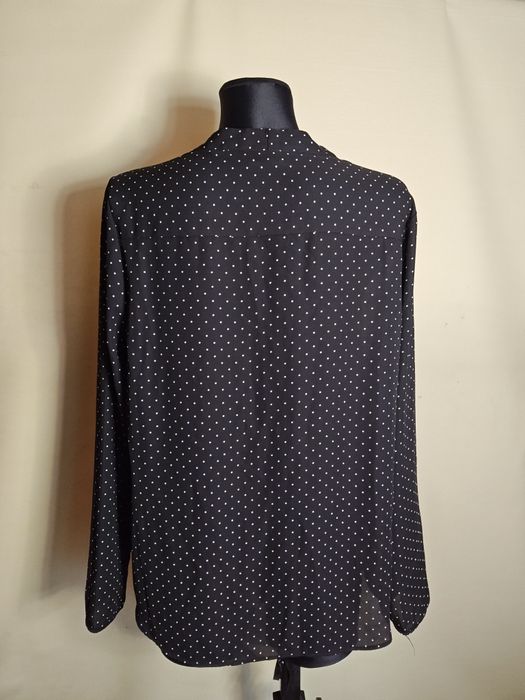 Elegancka czarna koszula w kropki XXL na lato