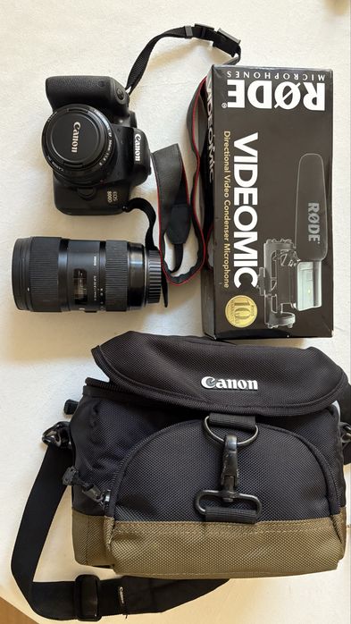 Kit Canon EOS 800D + Sigma 18-35mm f/1.8 Art + 50mm + RØDE