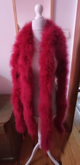 Szal Boa kolor burgund nowe 2 sztuki