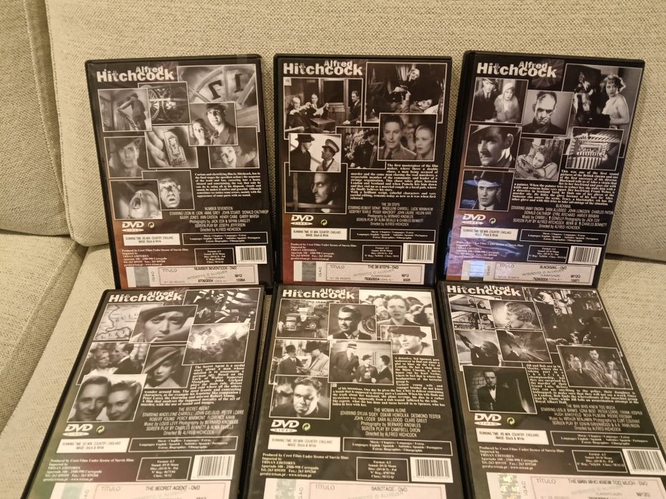 Conjunto de 6 DVD filmes Alfred Hitchcock