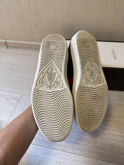 Gucci Ace Leather Web чоловічі шкіряні кросівки оригінал