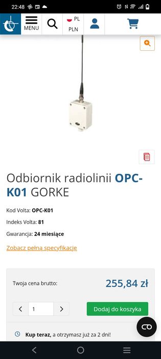 Odbiornik o podwyższonej czułości typ OPC-KO1