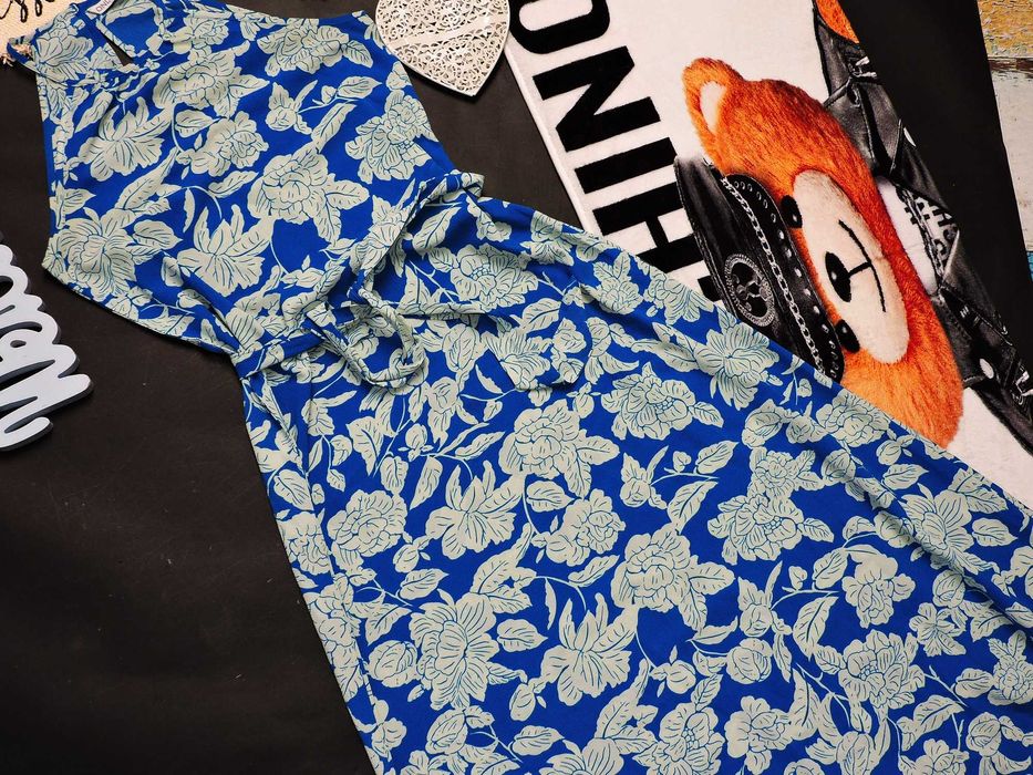 Only długa zwiewna sukienka pasek kwiaty S