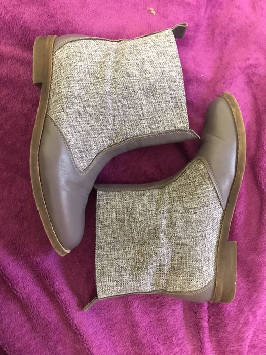 Кожаные демисезонные ботинки сапоги осень весна