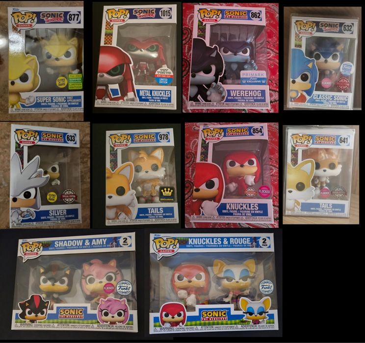Funko pop Sonic Silver Super Sonic Shadow Tails Eggman Amy