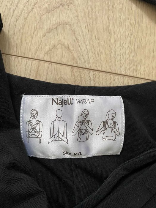 NAJELL WRAP chusta do noszenia dziecka 2w1 M/L czarna