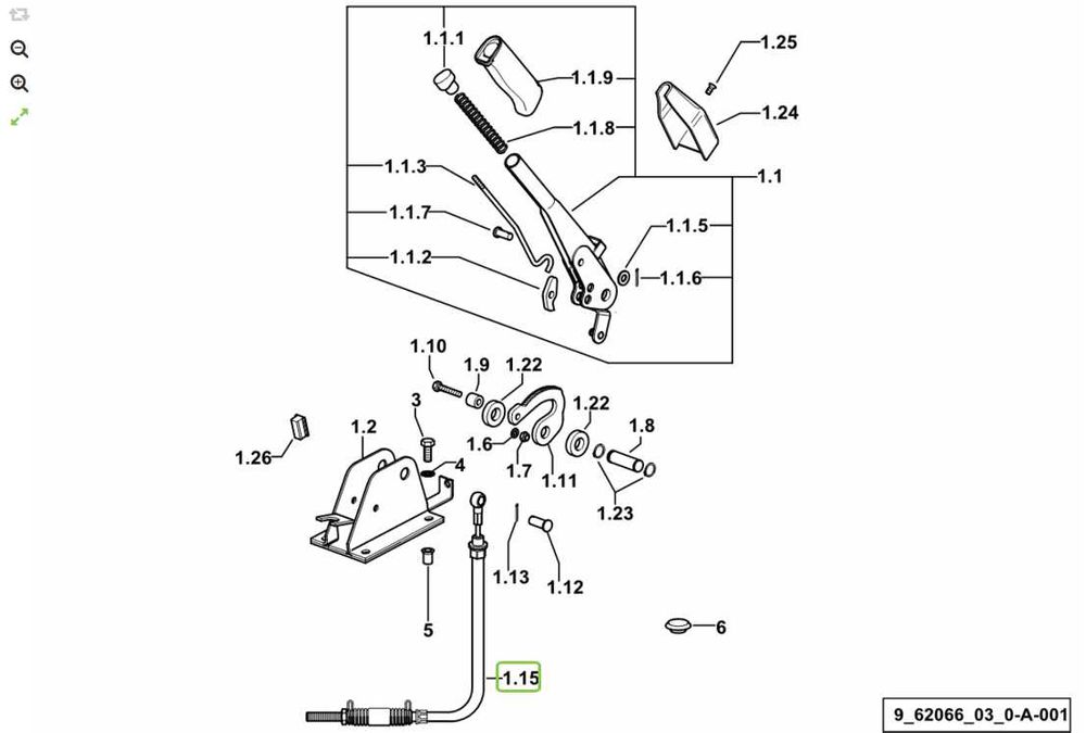 Cięgno hamulca ręcznego Deutz Fahr