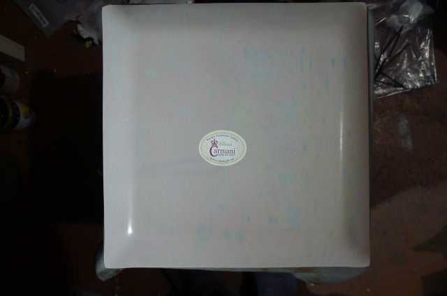 Zestaw talerze dekoracyjne deserowe Carmani Glass gratis filiżanka