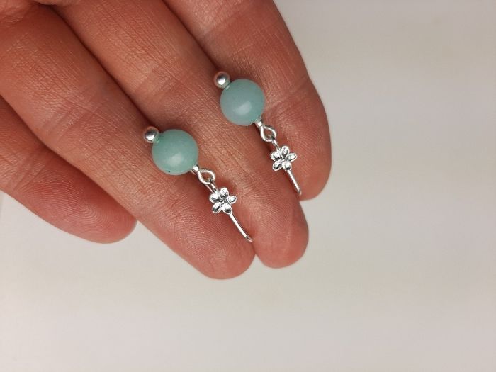 kolczyki z niebieskim marmurkiem