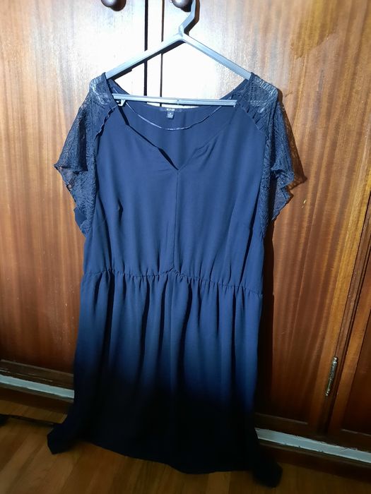 Vestido casual azul marinho