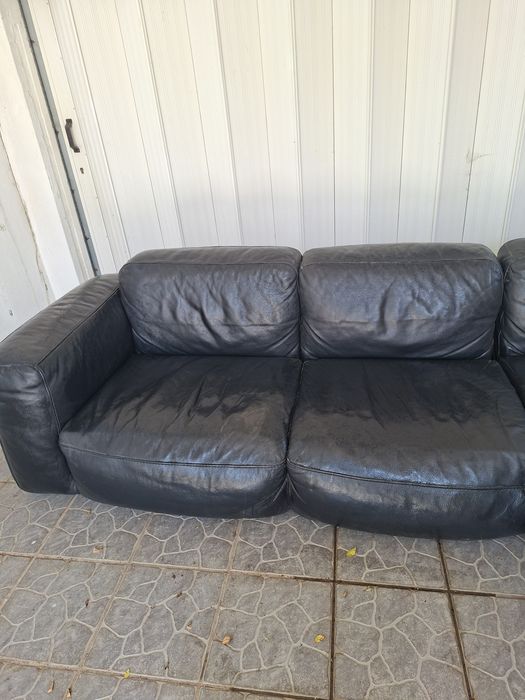 Sofa chaise long em pele